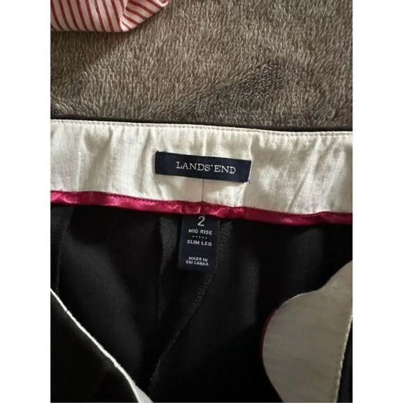 Land’s End‎ Black Trouser Mid Rise Slim Leg Dress Pants Size 2 - Picture 3 of 3